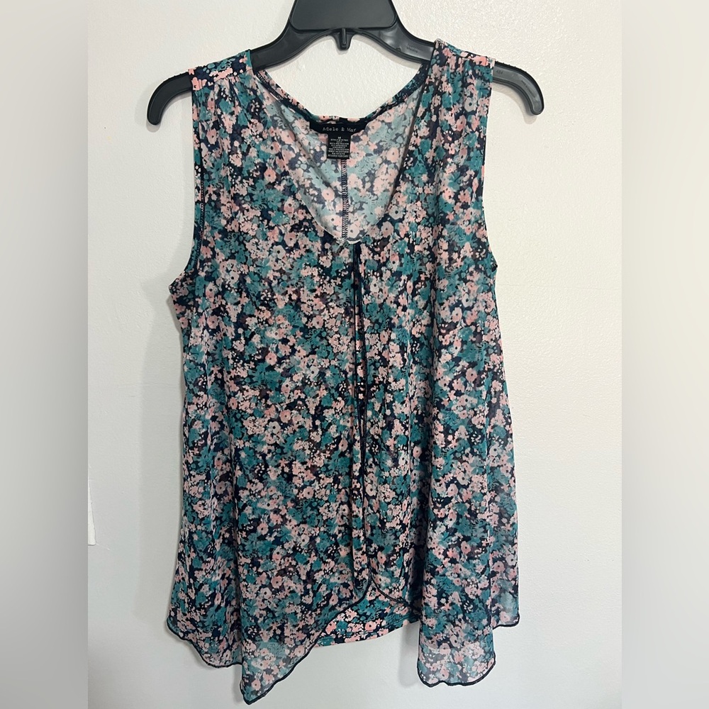 Blue floral blouse